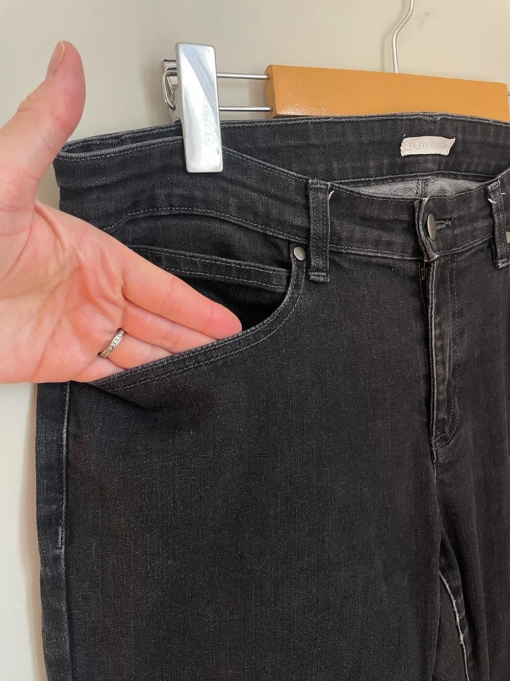 Eileen Fisher Organic Cotton Blend Slim Skinny Jeans Size 12 Casual Organic - Picture 7 of 12